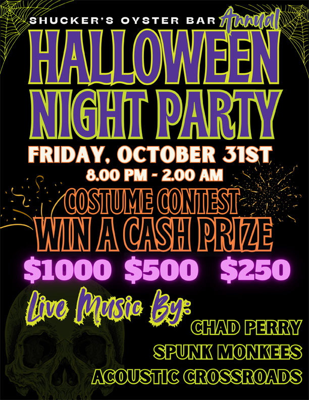 Shucker’s Halloween Flyer 2025